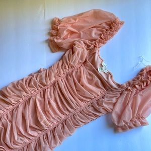 Pink Puff Sleeves Dress